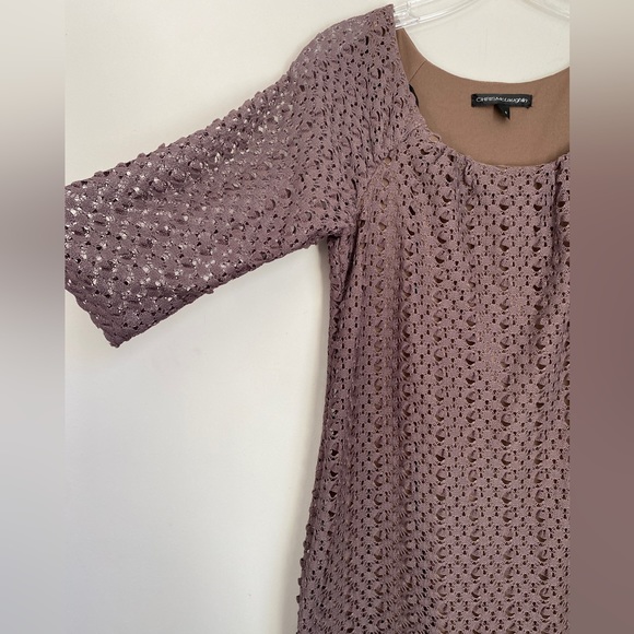 NWT Chris McLaughlin Purple Crochet Pullover Dress Size 6 - Picture 5 of 8